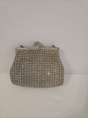 Whiting & Davis Silver Crystal Mesh Evening Clutch